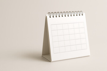A clean blank desk calendar stands ready for scheduling appointments and planning important events for a future month or year