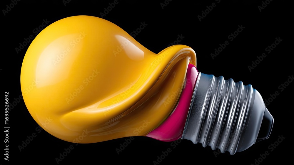 Poster creative light bulb explodes with colorful paint concept. creative bulb design showcasing vibrant co