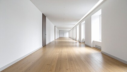 Bright Minimalist Hallway with Modern Wood Floor