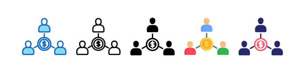 Mutual Funds Multiple Style Icon Set Collection. 