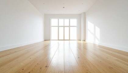 Bright Empty Room with Hardwood Floor and Window