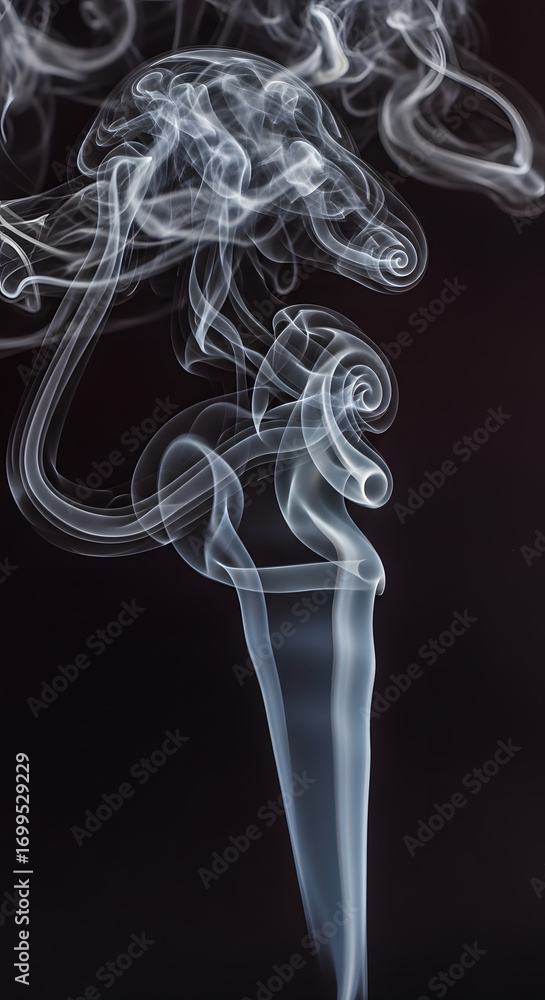 Poster ethereal smoke stream: capturing the ethereal elegance of a wisp of smoke, gracefully rising and swi