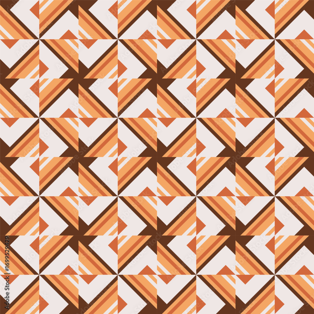 Poster retro geometric square seamless tileable surface pattern design