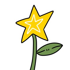 Obraz premium cute cartoon flower with star