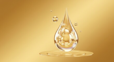 Fototapeta premium Golden liquid dripping