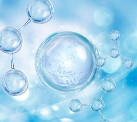 blue bubble and molecule background