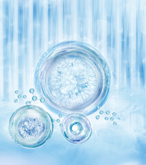 blue bubble and molecule background