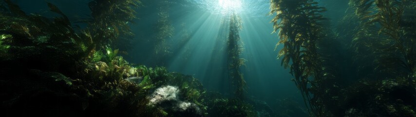 Underwater adventure kelp forest hdr panorama ocean depths immersive environment high-definition viewpoint