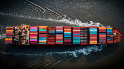 Global Shipping and Container Logistics – Cargo Transport and International Trade Infrastructure. AI generative.