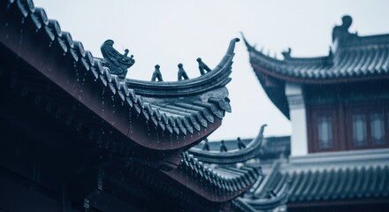 Eaves of ancient buildings
