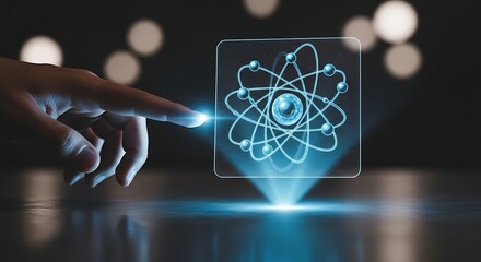 Exploring atomic structure with futuristic technology interface app