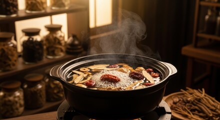Medicinal meals being boiled