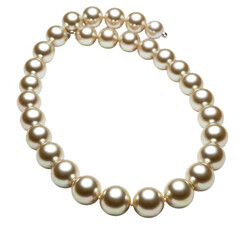 Obraz premium White pearl necklace jewelry on white background