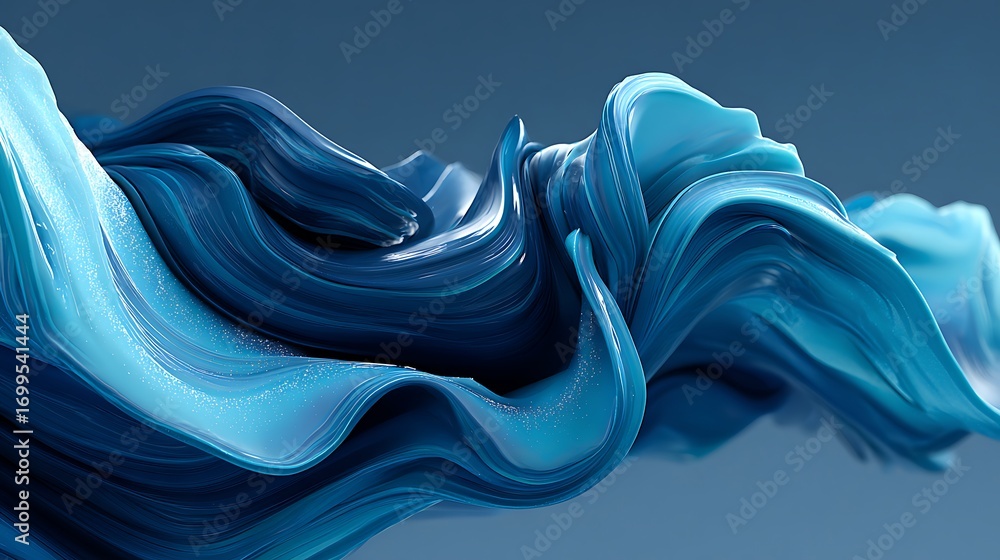 Aufkleber elegant abstract blue wave with smooth curves and a gradient color scheme art