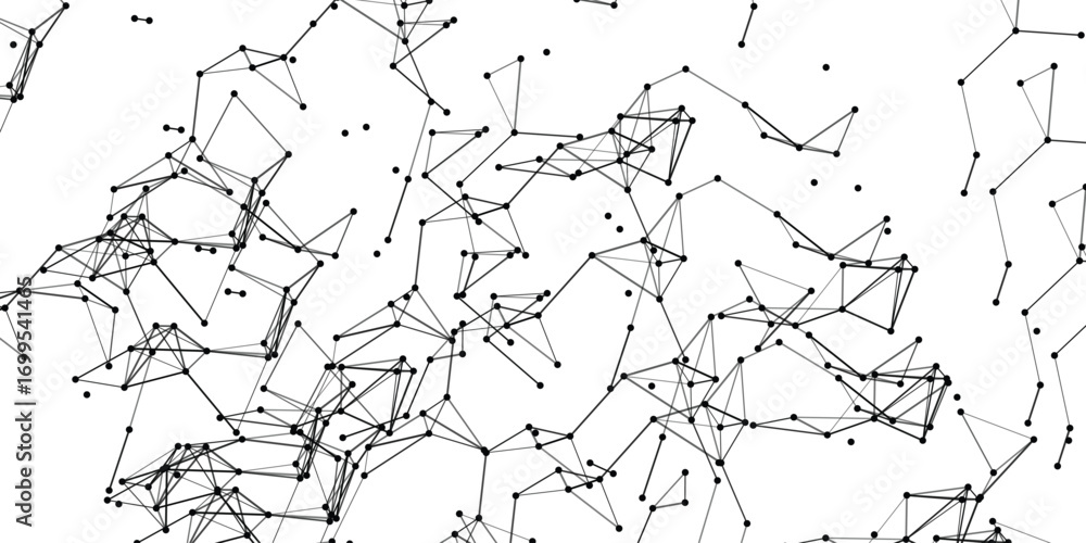 Poster abstract network of interconnected nodes illustrating complex connections and data flow in a digital