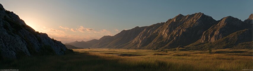 Stunning hdr panorama of serene valley landscape at sunset nature photography majestic mountains hdri view
