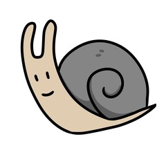 cute little snail cartoon character illustration