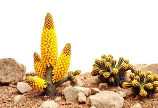 Cistanche deserticola plant on pristine white background, natural, studio shot