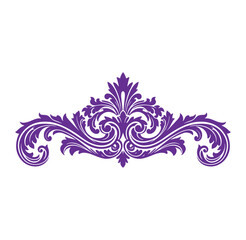 Fototapeta premium Elegant purple floral ornament in baroque style isolated on white background
