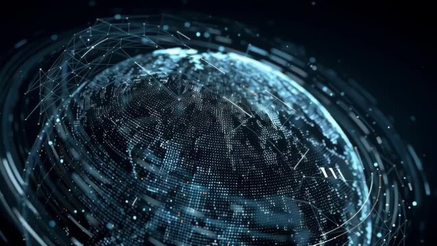 TechnoSphere: High-Tech Rotating Network Earth from Space
