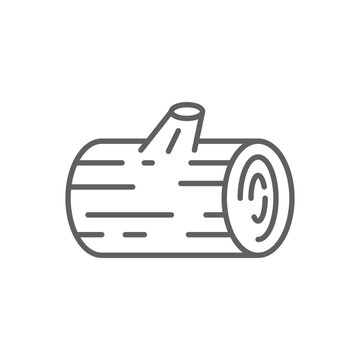 recommend clip art: Log wood icon. Simple outline style. Element of autumn, tree, trunk, stump, firewood, bark, wooden, cut, pile, lumberjack, nature concept. Thin line symbol. Isolated design editable stroke.