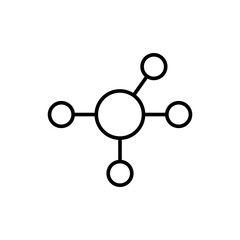 Molecular compound icon. Simple outline style. Element of science, chemical, biology, technology, medical concept. Thin line symbol. Isolated design.
