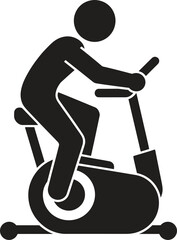 Exercise Bike Icon – Stationary Cycling, Cardio Fitness, and Gym Workout Symbol vector EPS file
