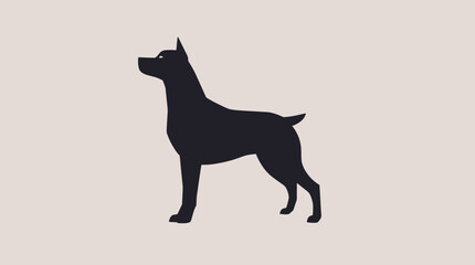 A stylized illustration of a dog, rendered with geometric shapes and a minimalist aesthetic.