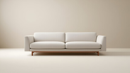 Modern minimalist sofa in neutral colors captured in studio elegant furniture photography interior design inspiration