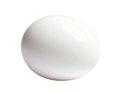 Untitled design - Whole Boiled Egg, Angled Side View, isolated on transparent background.