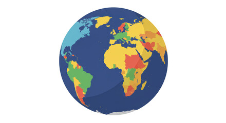 Colorful World Map Globe Illustration detailed illustration featuring political, digital, bright, illustration, learning, countries concept design for modern