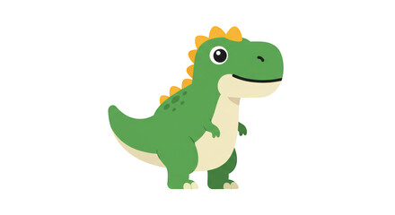 Obraz premium Cute Cartoon Green Dinosaur Illustration detailed illustration featuring dinosaur illustration, illustration, green, modern, jurassic, prehistoric animal concept design