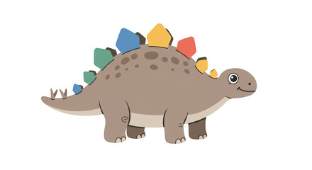 Obraz premium Cute Cartoon Stegosaurus Illustration detailed illustration featuring childrens book, prehistoric, prehistoric animal, cute, educational illustration, dinosaur concept design