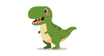 Cute Green Cartoon Dinosaur Character detailed illustration featuring dinosaur, jurassic, toy, tail, simple, background concept design for modern
