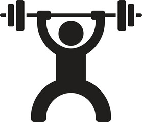 Weightlifting Icon – Athlete Lifting Barbell, Strength Training and Gym Workout Symbol