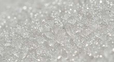Obraz premium Close-up of Sparkling Ice Crystals Abstract White Background.