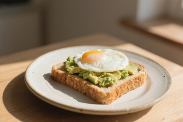 Wholegrain Bread with Smashed Avocado and Poached Egg