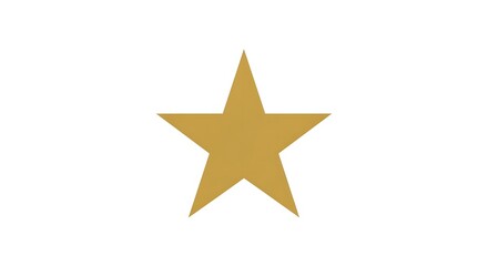 Obraz premium A simple, bold, golden five-pointed star graphic on a plain white background, symbolizing success, achievement, and excellence