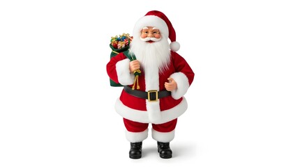 Fototapeta premium Jolly Santa Claus carrying a sack full of gifts, a classic Christmas character spreading holiday cheer
