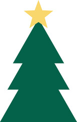 Obraz premium Minimalist Christmas Tree with Star Illustration