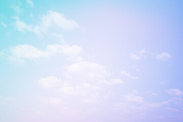Beautiful clouds and blue sky with pastel color