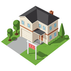 Investment in Property: Selling a House with a "For Sale" Sign
