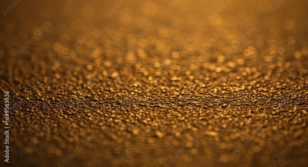 Poster golden textured surface with bokeh effect abstract background.