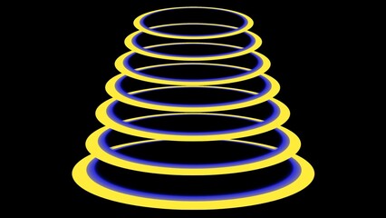 3d effect, 3d neon design, 3d rings, abstract art, abstract geometry, abstract perspective, abstract sci-fi, artistic digital, artistic symmetry, background, blue glow, bounce, circle pattern, circles