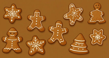 gingerbread cookies set