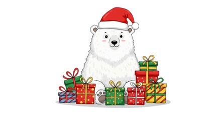 Polar bear with giftd