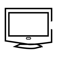 Minimalist outline icon of a television screen, symbolizing media, entertainment, or broadcasting.