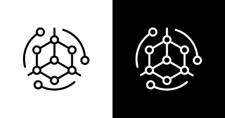 Fototapeta premium Nanotechnology White Icon Set Design 