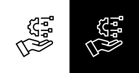 Digital Transformation White Icon Set Design	