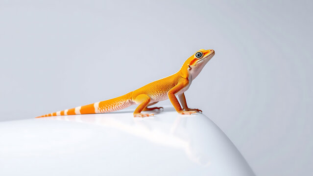 Close-Up of Gecko Standing on Smooth Clean Surface